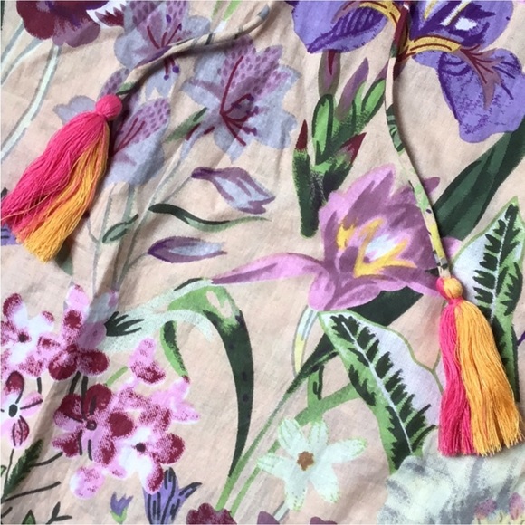 Anthro x Debbie Katz Elodie Dress Beach Coverup Floral Print Tunic - Picture 11 of 16